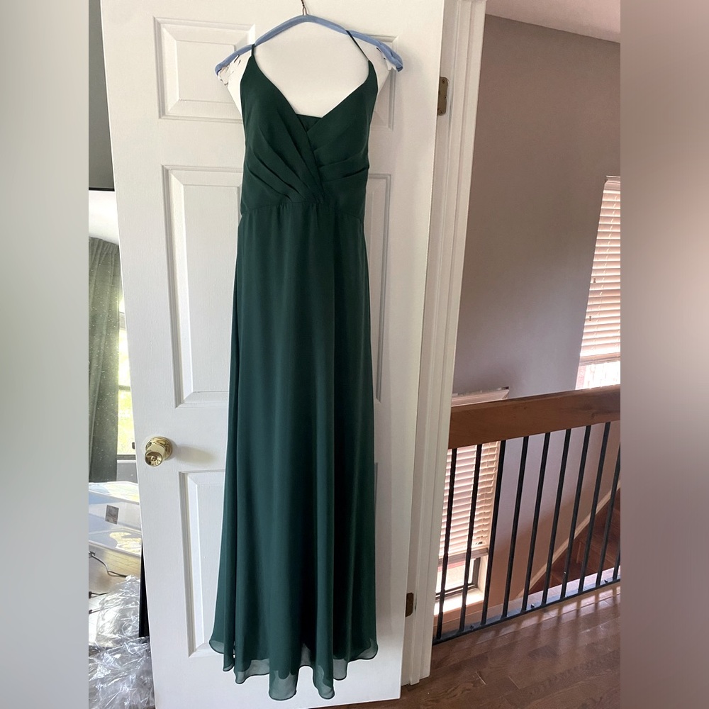 Emerald strappy prom or bridesmaid dress, like new